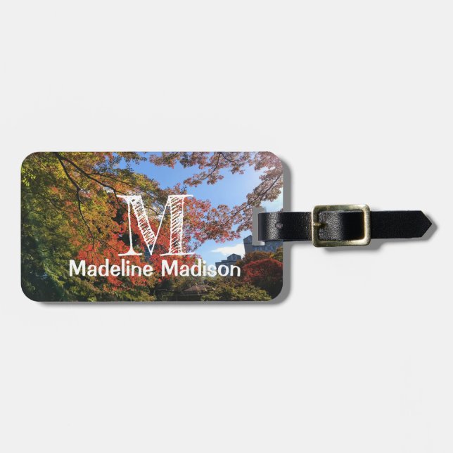 Red Maples på japanska Garden Bagagebricka (Horisontell Framsida)