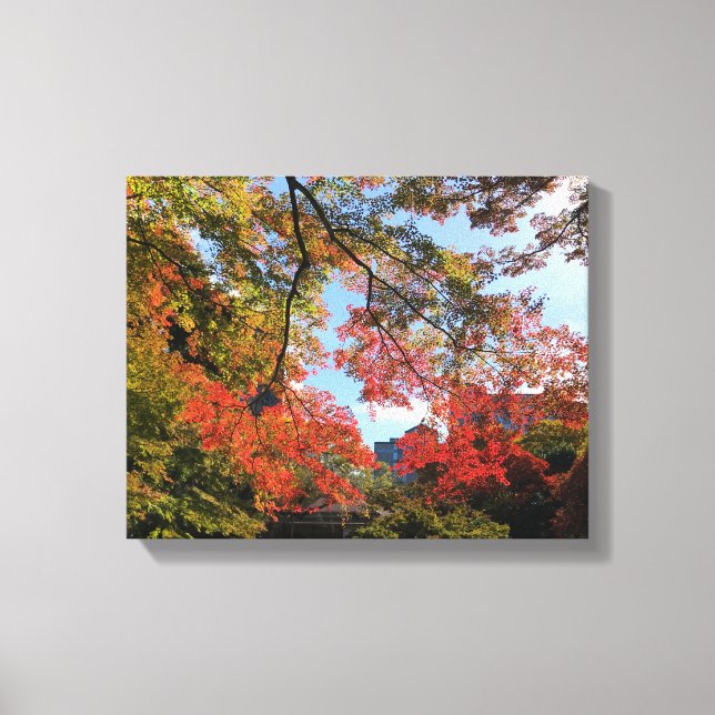 Red Maples på japanska Garden Canvastryck (Framsida)