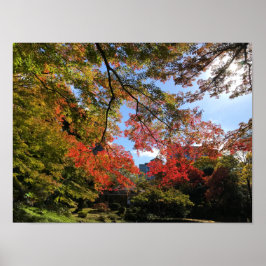 Red Maples på japanska Garden Poster