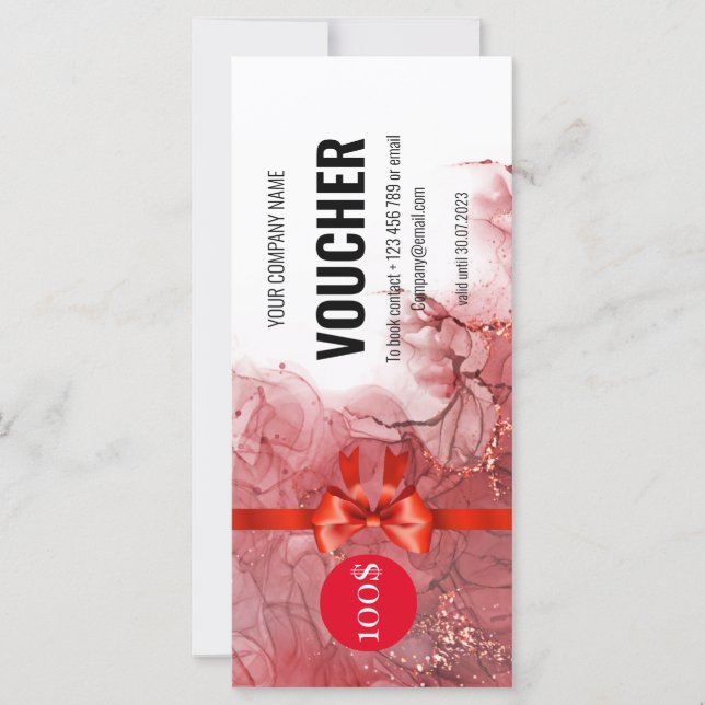 Red Marble Gift Voucher-certifikat (Framsida)
