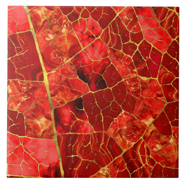Red Marble Löv Kakelplatta (Framsidan)