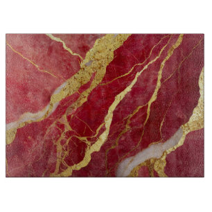 Red Marble Mönster med Guld
