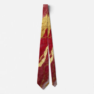 Red Marble Mönster med Guld Slips
