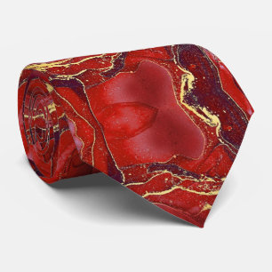 Red Marble Neck Tie Slips