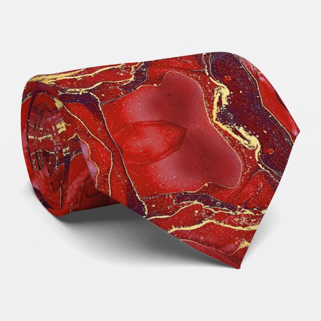 Red Marble Neck Tie Slips (Rullad)