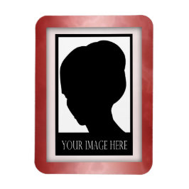 Red Marble Photo Magnet