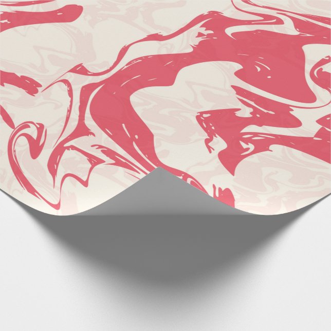 Red Marble Swirl Presentpapper (Hörn)