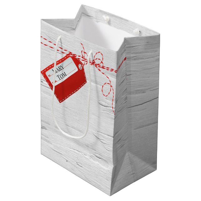 Red Märkre on White Birch Medium Gift Bag (Framsidan Vinklad)