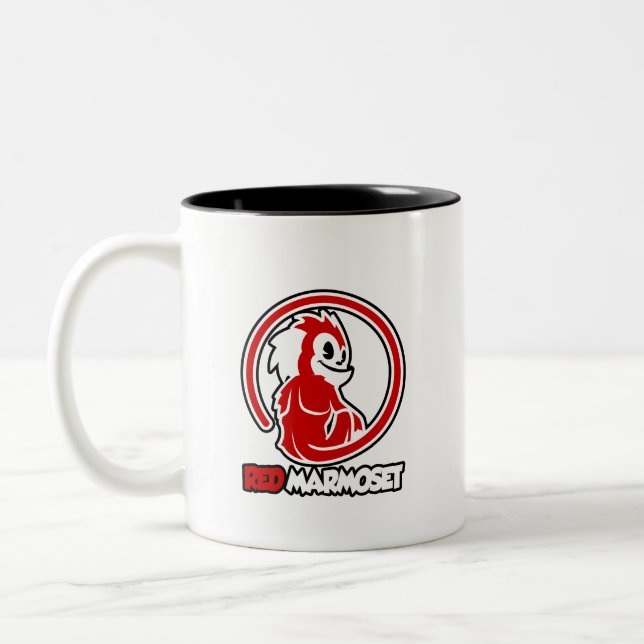 Red Marmoset Logotyp Två-Tonad Mugg (Vänster)