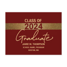 Red Maroon Class of 2022 High school Studenten