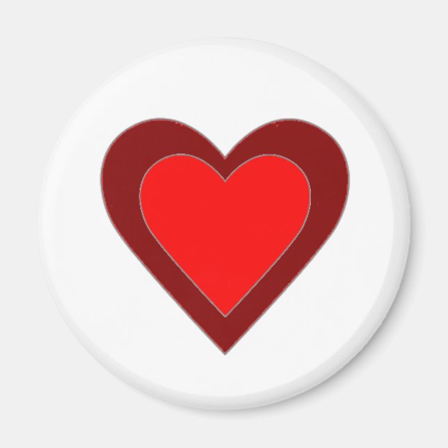 Red Maroon Hearts Valentine Day Magnet (Framsidan)