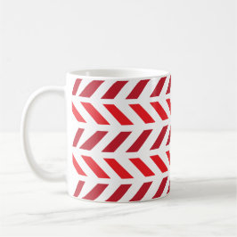Red Maroon Rand Chevron Zigzag Mönster Kaffemugg