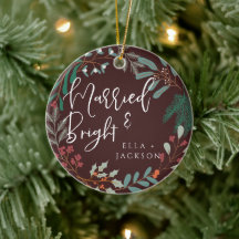 Red Married och Bright First jul Botanical