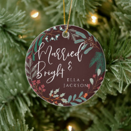 Red Married och Bright First jul Botanical Julgransprydnad Keramik