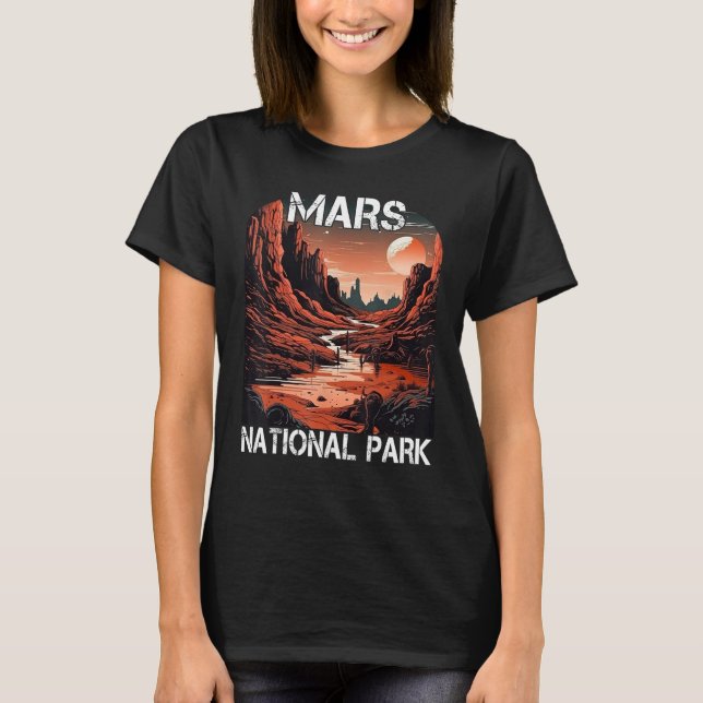 Red Mars Planet Space National Park - Funny Mars T Shirt (Framsida)