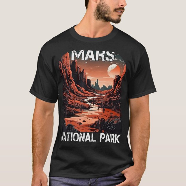 Red Mars Planet Space National Park - Funny Mars T Shirt (Framsida)