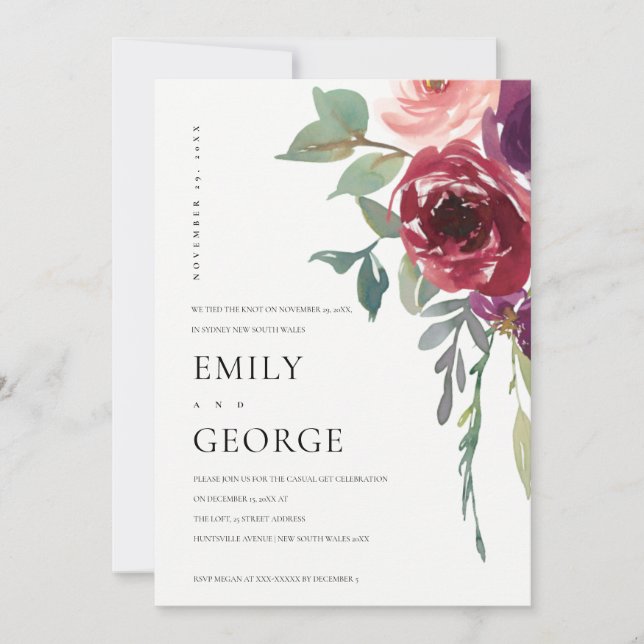 RED MARSALA RO BLOMMIGT, VI TITTADE KNOT-KORTET TACK KORT (Framsida)