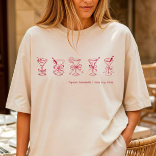 Red Martini Bachelorette Beach Cover-Up eller Ssov T Shirt