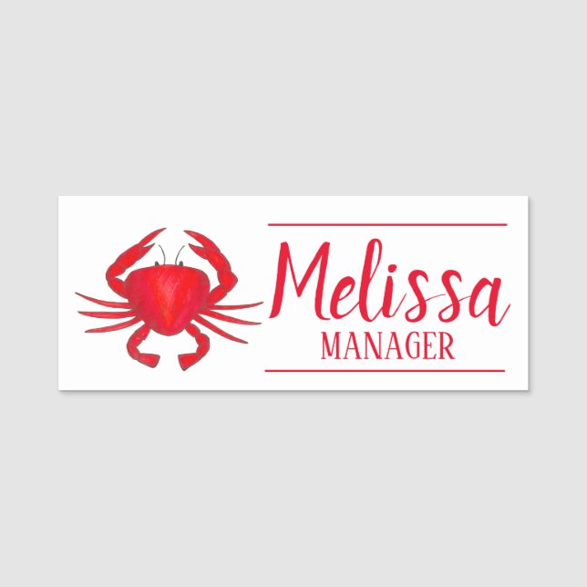 Red Maryland Crab Seafood Shack Restaurant Namnbricka (Framsida)