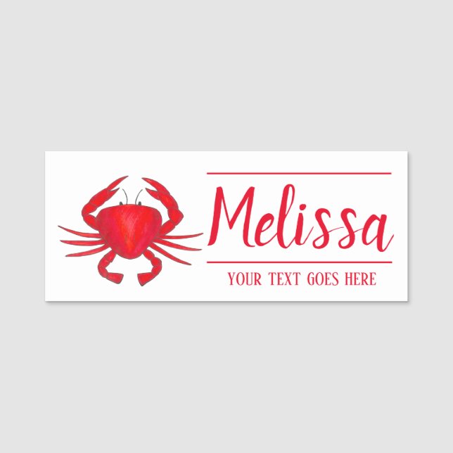 Red Maryland Crab Seafood Shack Restaurant Namnbricka (Framsida)