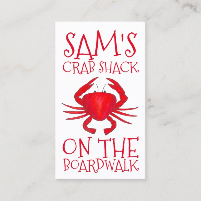 Red Maryland Crab Shack Crabs Beach Food Ocean Visitkort (Framsida)