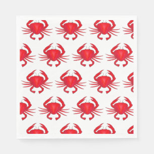 Red Maryland Hard Snäcka Crab Beach Ocean Seafood Pappersservett