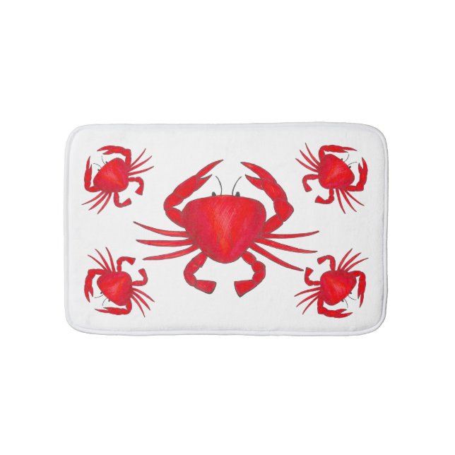 Red Maryland Hardshell Crab Crustacean Beach Badrumsmatta (Framsidan)