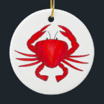 Red Maryland Hardshell Crab Crustacean Beach Julgransprydnad Keramik<br><div class="desc">Innehåller en originalmarkörillustration av en röd marylandkrabba. Denna illustration finns även på andra produkter. Ser du inte vad du är tittar för? Behöver du hjälp med anpassning? Kontakta Rebecca för att få något designat bara för dig.</div>