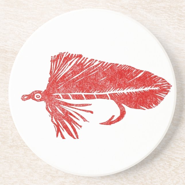 Red Matuka Streamer Trout Fly Underlägg (Framsidan)