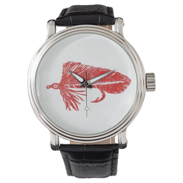 Red Matuka strömmare för flygbindning och fiske Armbandsur (Framsida)