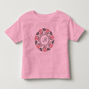 Red May lily ring Personlig Monogram Initial T Shirt