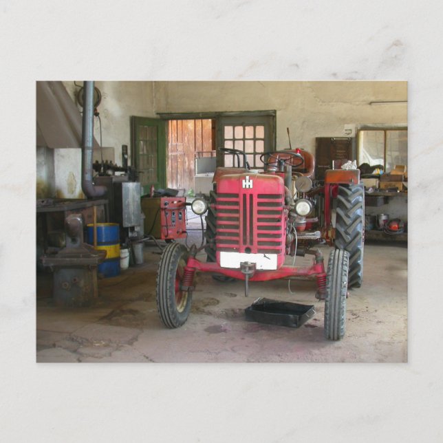 Red McGormick Tractor Vykort (Framsida)