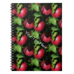 Red McIntosh Apples Nature Art Mönster Anteckningsbok