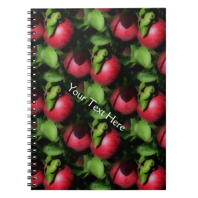 Red McIntosh Apples Nature Art Mönster Anteckningsbok (Framsidan)