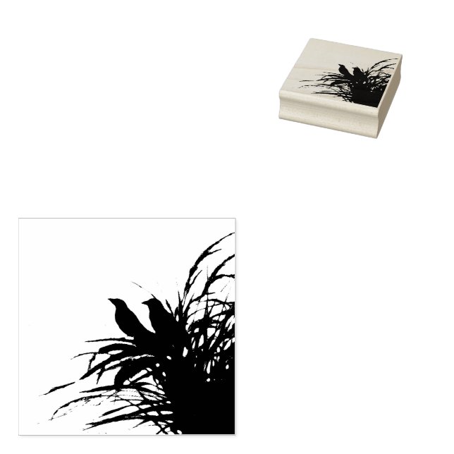 Red Meadowlark Silhoutte Stämpel (Stämplad)