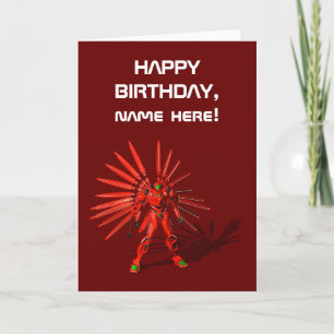 Red Mecha Robot Kort