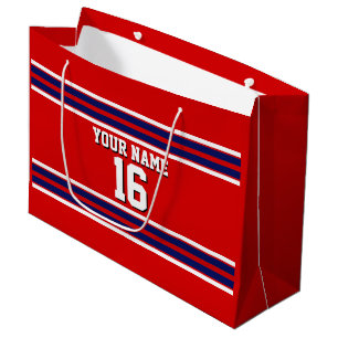 Red med Navy White Rand Team Jersey