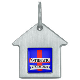 Red Medic Alert Asthmatic Pet Namn Template Pet Namnbricka Husdjur