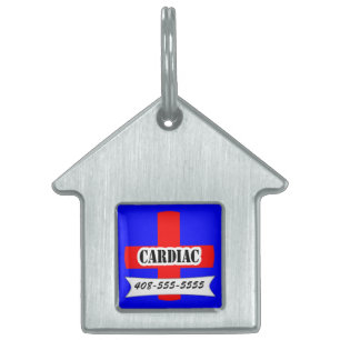 Red Medic Alert Cardiac Pet Namn Template Pet Namnbricka Husdjur