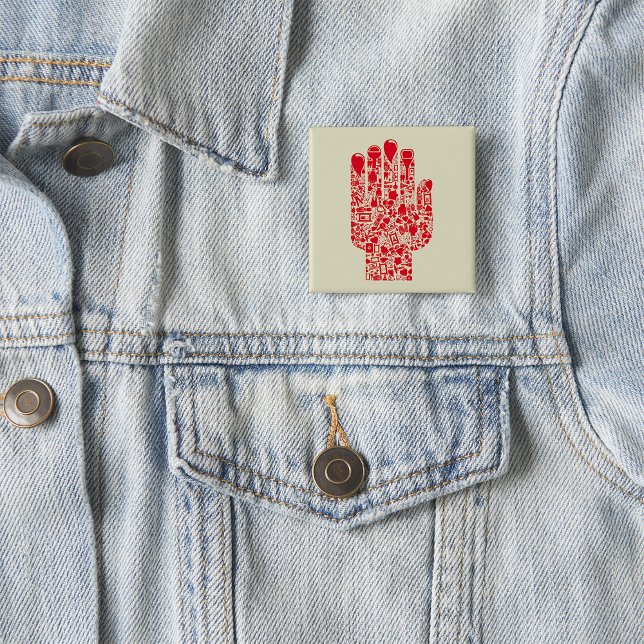Red Medical Hand Symbol Healthcare Knapp (Skapare uppladdad)