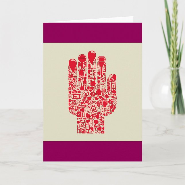 Red Medical Hand Symbol Healthcare Kort (Skapare uppladdad)