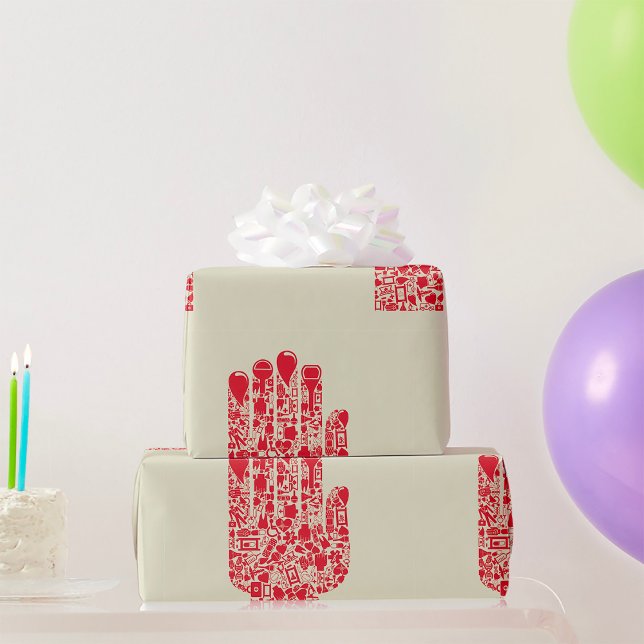 Red Medical Hand Symbol Healthcare Presentpapper (Skapare uppladdad)