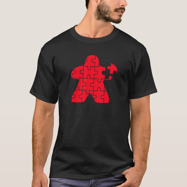 Red Meeple Puzzle Board Game  I'm Always Red Meepl T Shirt (Framsida)