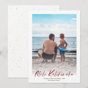 Red Mele Kalikimaka Minimal Photo jul Julkort