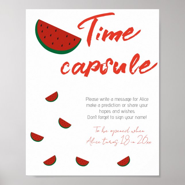 Red Melon Watermelon Sommardagstidskapsel Poster (Framsidan)