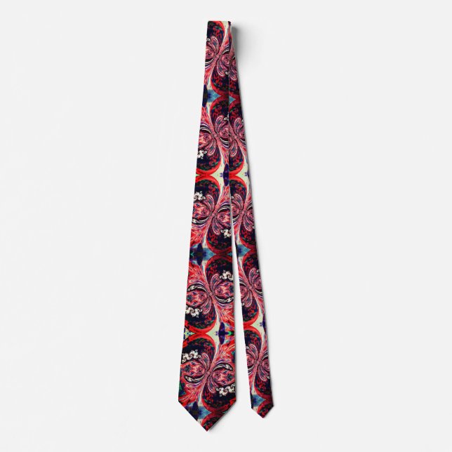 Red Melted Swirl Neck Tie Slips (Framsida)