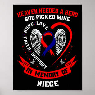 Red Memorial ger förlust av Niece Heart Disease Aw Poster