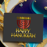 Red Menorah Flames Lycklig Hanukkah-kort Helgkort<br><div class="desc">Helgdag temaobjekt designade av Umua. Tryckt och avsänt av Zazzle eller deras närstående företag.</div>