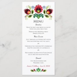 Red Menu för polska folkblommor Meny