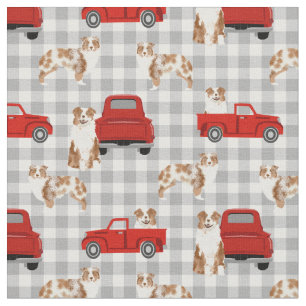Red Merle Aussie och Red lastbil Tyg